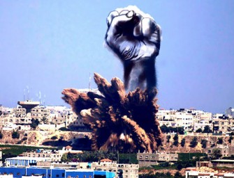 Rebellion Art : Palestinians Convert Air-Strike Smoke into Powerful Imagery