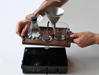 This Alarm Clock Wakes You Up With a Steaming Cup of Coffee